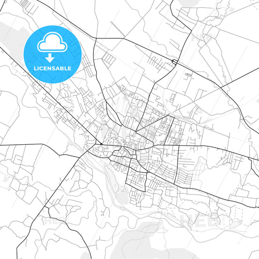 Vector PDF map of Kolomyia, Ukraine