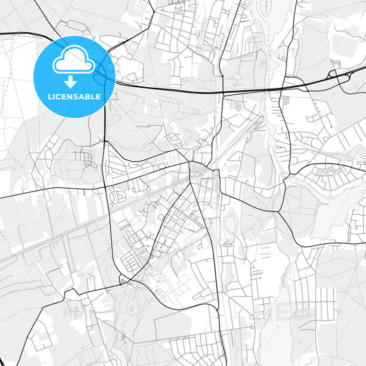 Vector PDF map of Konigs Wusterhausen, Germany