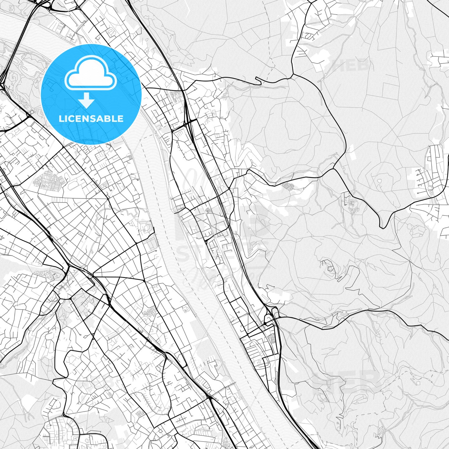 Vector PDF map of Konigswinter, Germany