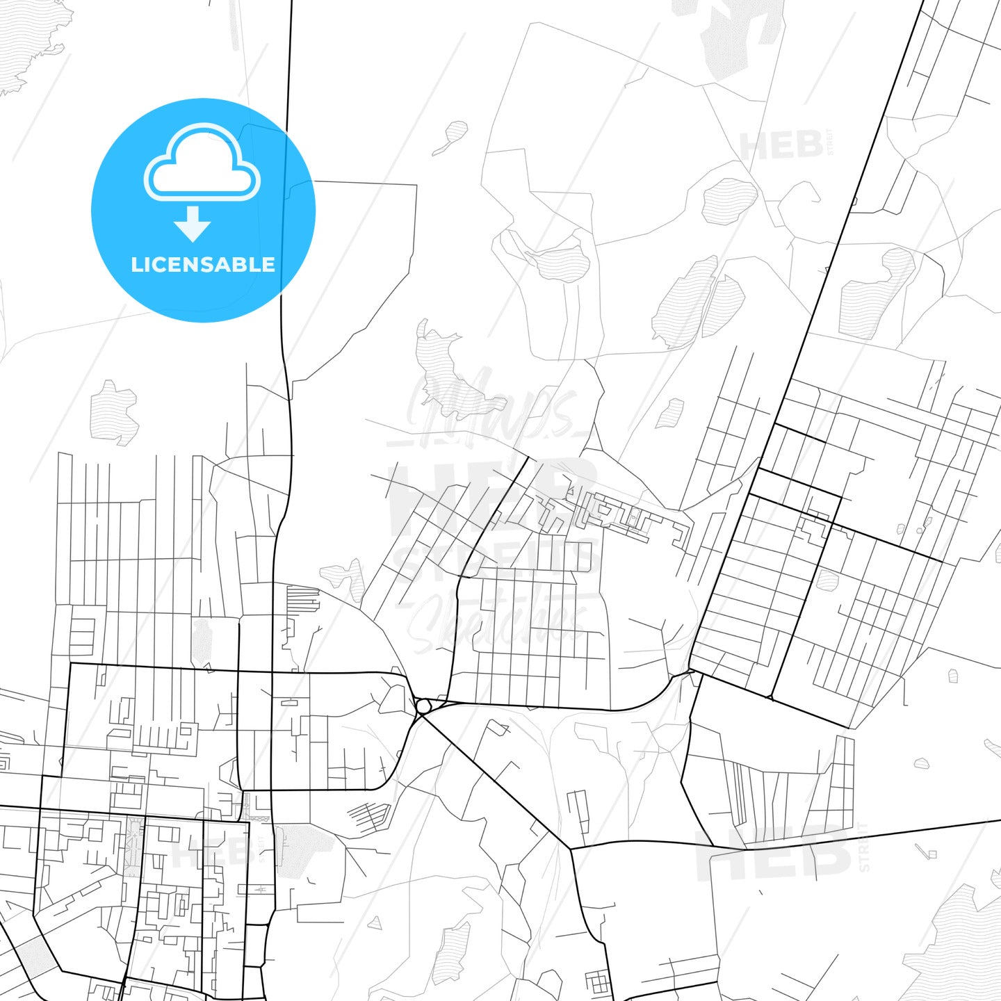 Vector PDF map of Kopeysk, Russia