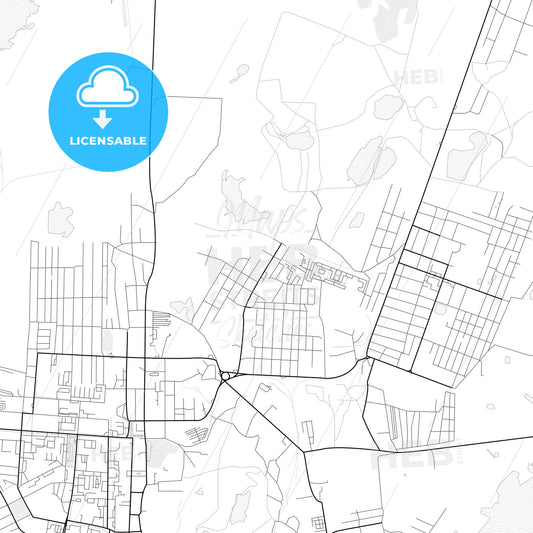 Vector PDF map of Kopeysk, Russia