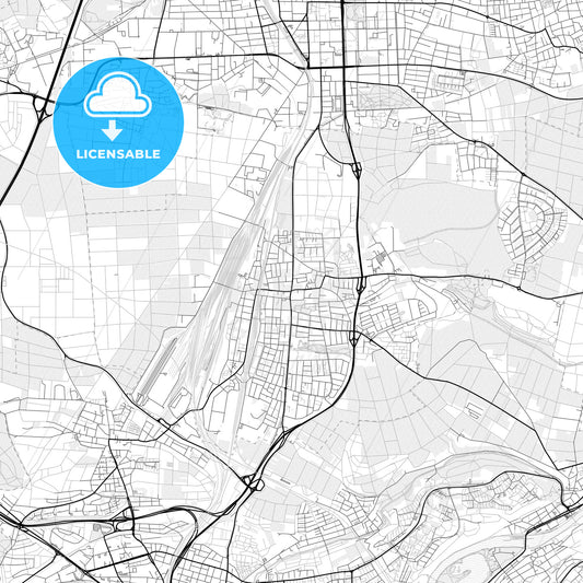 Vector PDF map of Kornwestheim, Germany