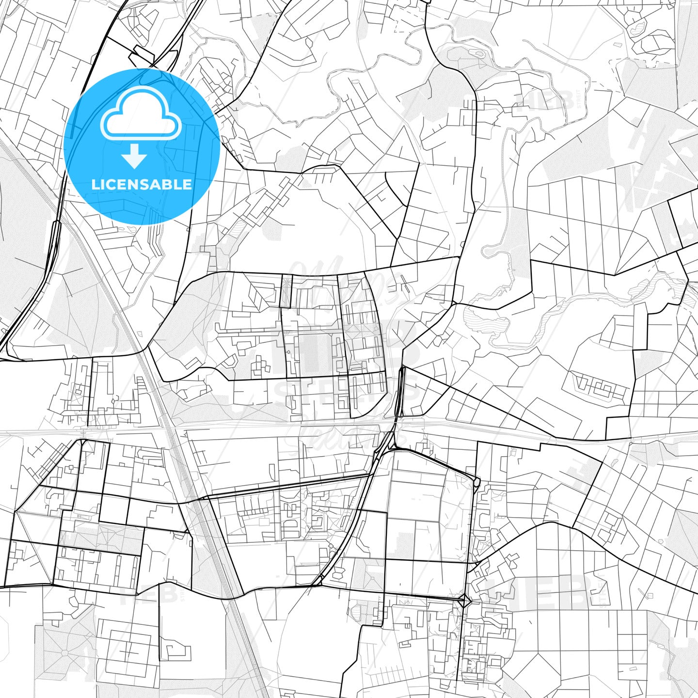 Vector PDF map of Korolyov, Russia