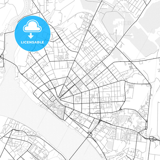 Vector PDF map of Kostroma, Russia