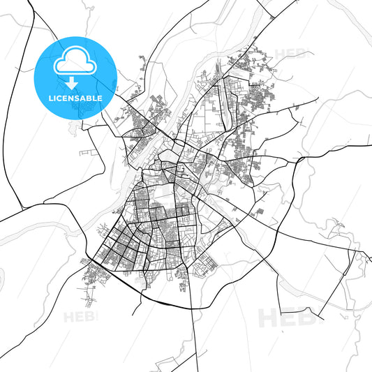 Vector PDF map of Kota, India