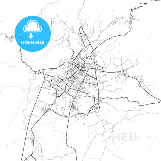 Vector PDF map of Kotamobagu, Indonesia