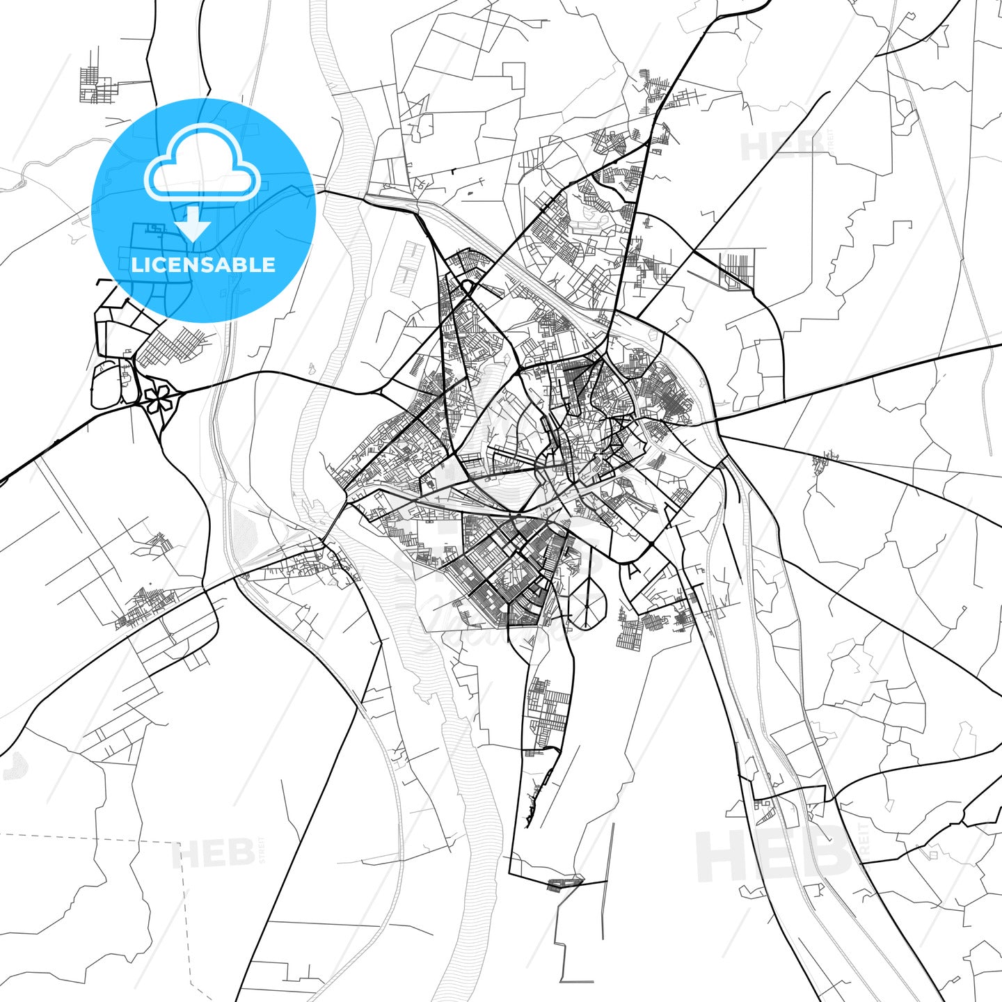 Vector PDF map of Kotri, Pakistan