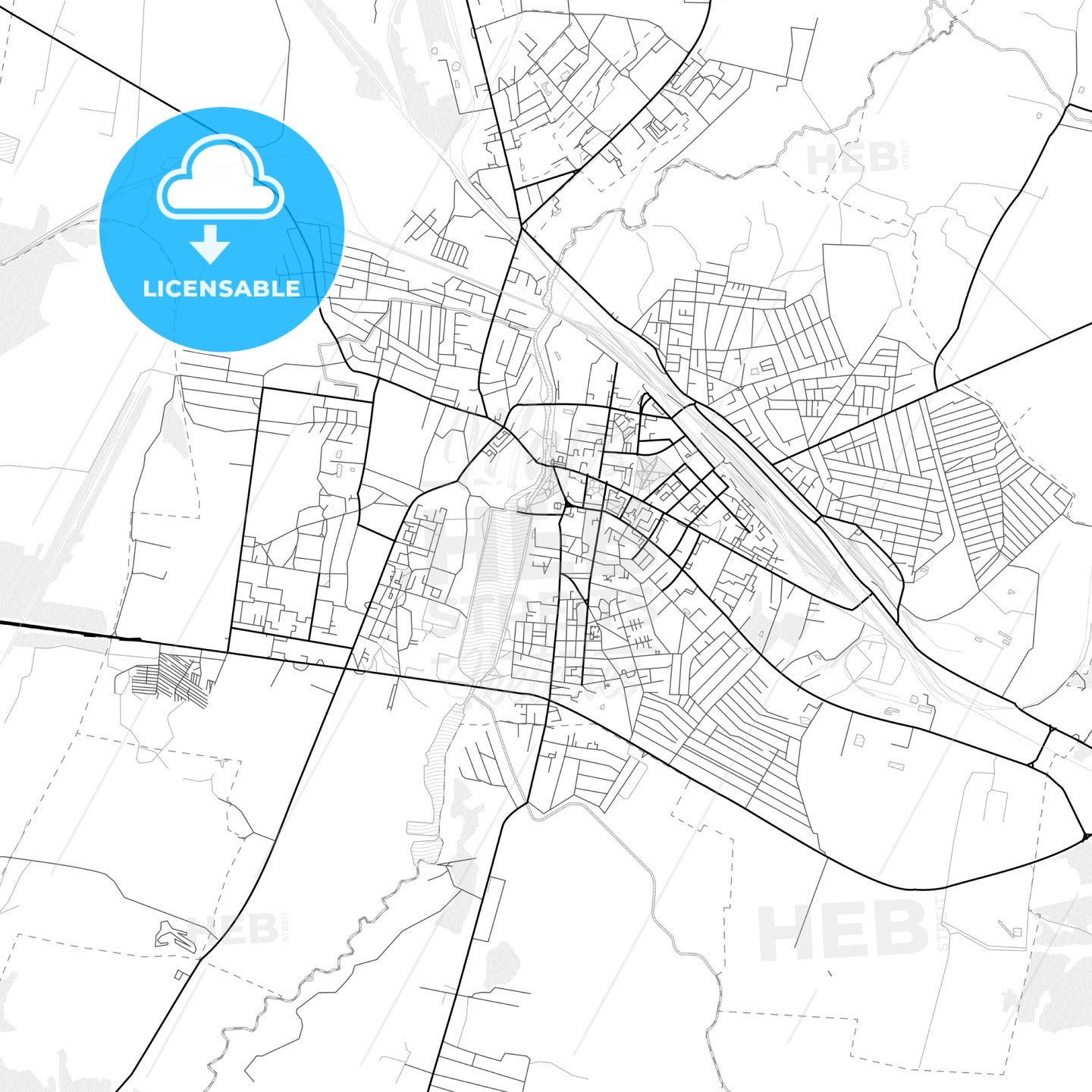 Vector PDF map of Kovel, Ukraine