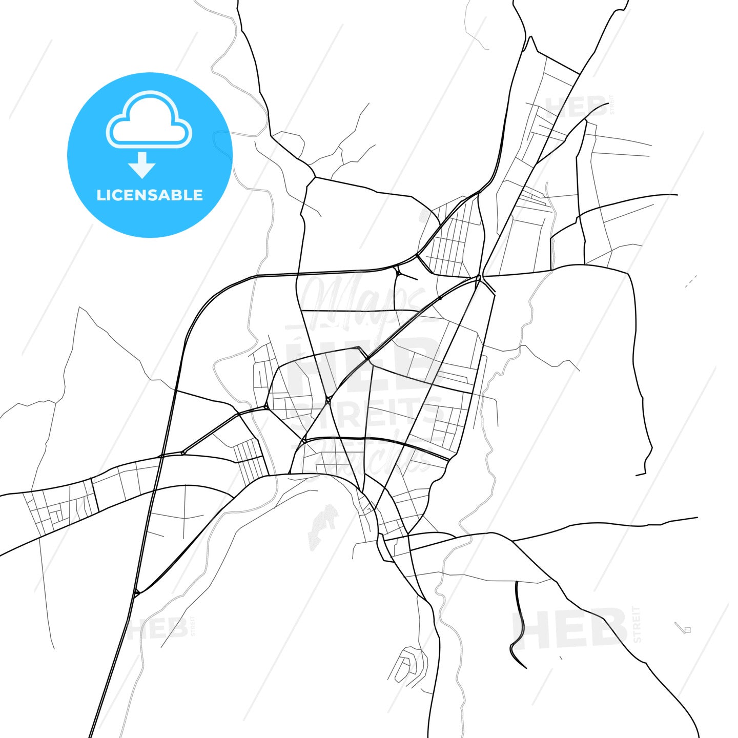 Vector PDF map of Kozan, Turkey