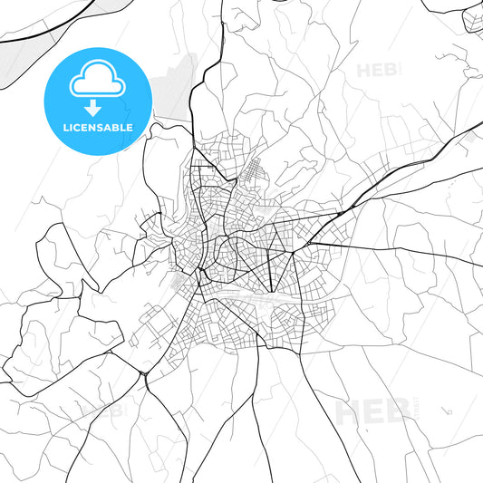 Vector PDF map of Kozani, Greece