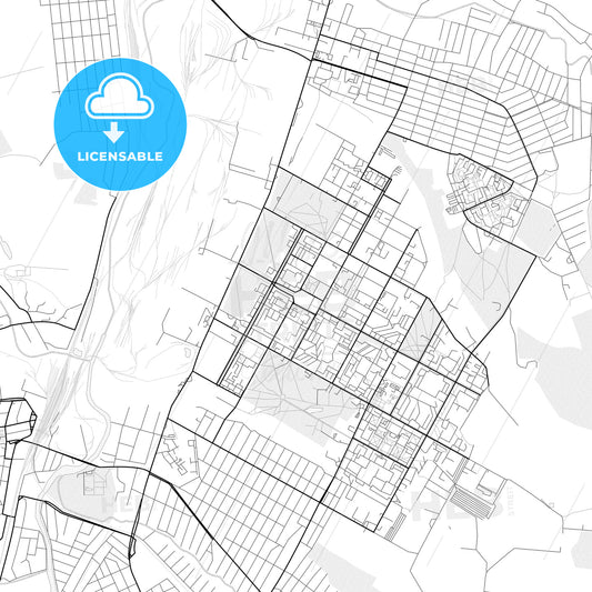 Vector PDF map of Kramatorsk, Ukraine