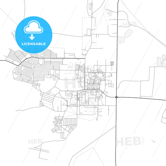 Vector PDF map of Krasnokamensk, Russia