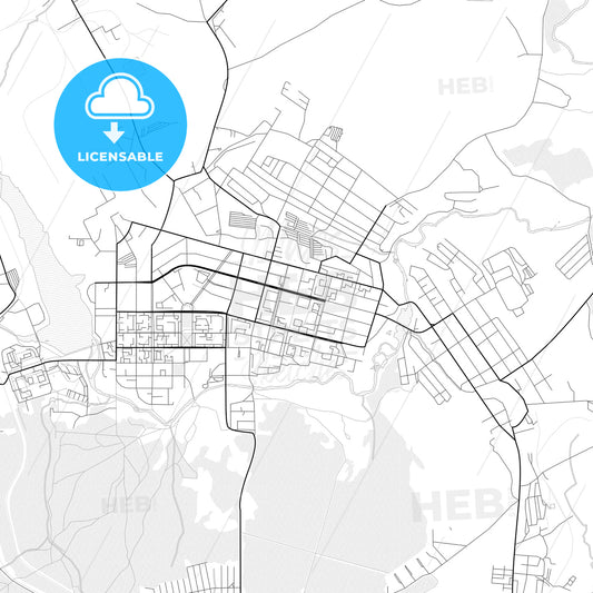 Vector PDF map of Krasnoturyinsk, Russia