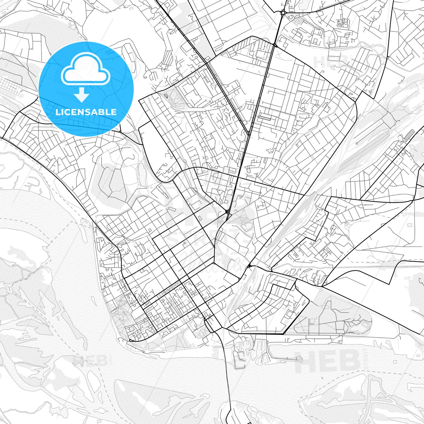 Vector PDF map of Kremenchuk, Ukraine