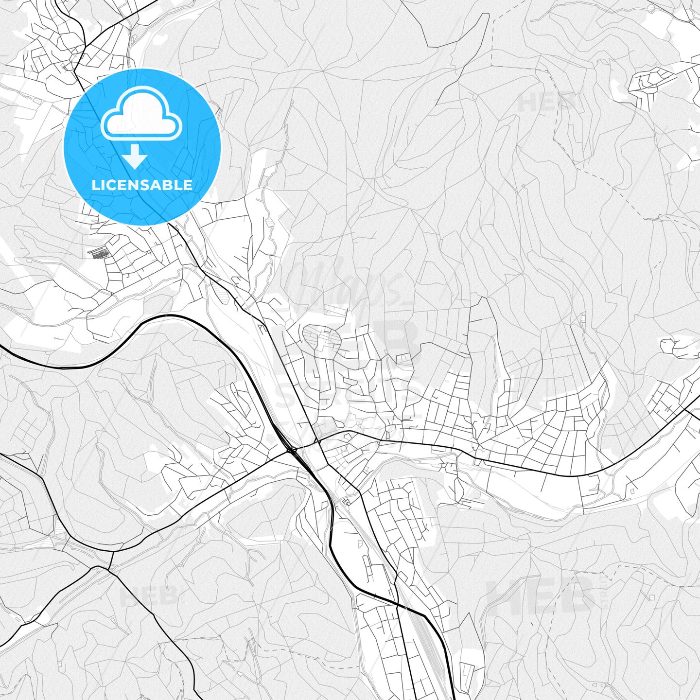 Vector PDF map of Kreuztal, Germany