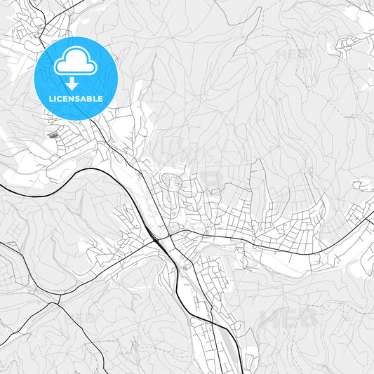 Vector PDF map of Kreuztal, Germany