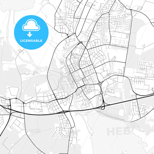 Vector PDF map of Kristianstad, Sweden