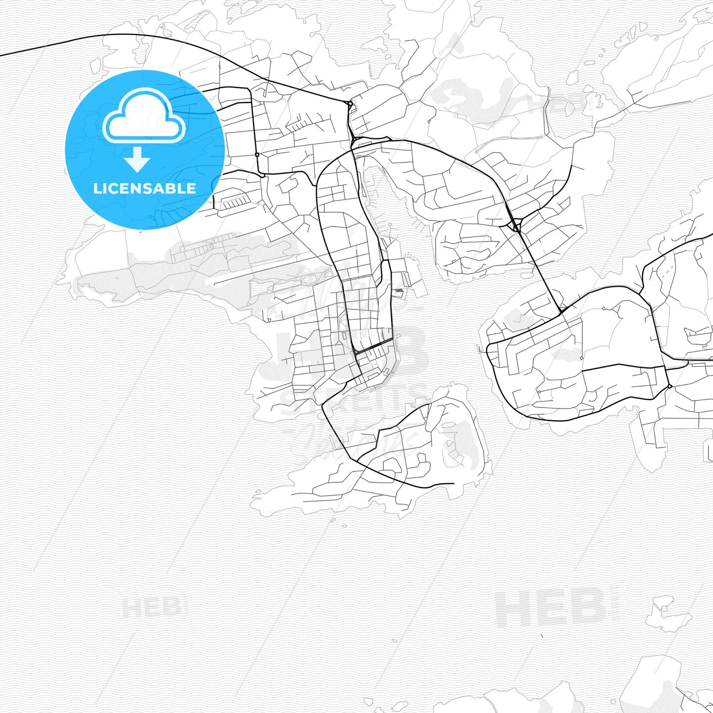 Vector PDF map of Kristiansund, Norway