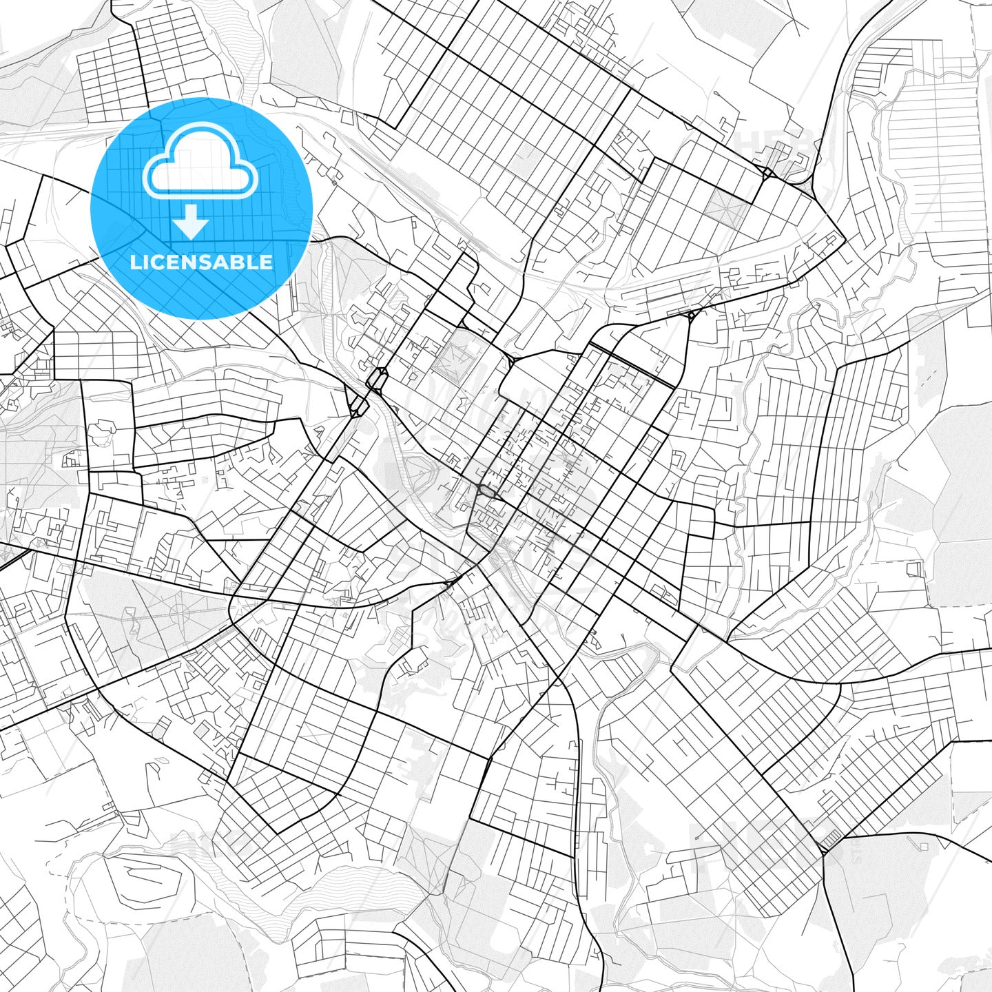 Vector PDF map of Kropyvnytskyi, Ukraine