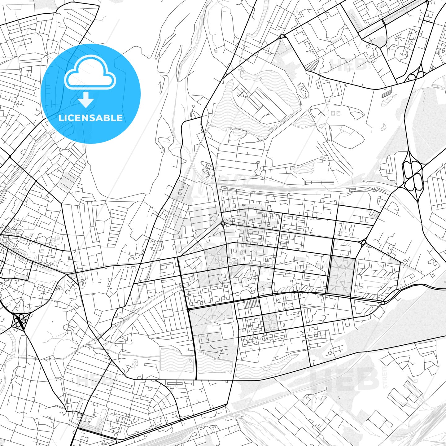 Vector PDF map of Kryvyi Rih, Ukraine