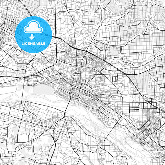 Vector PDF map of Kumagaya, Japan