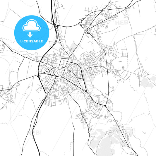 Vector PDF map of Kumanovo, North Macedonia