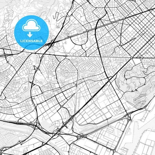 Vector PDF map of L Hospitalet de Llobregat, Spain