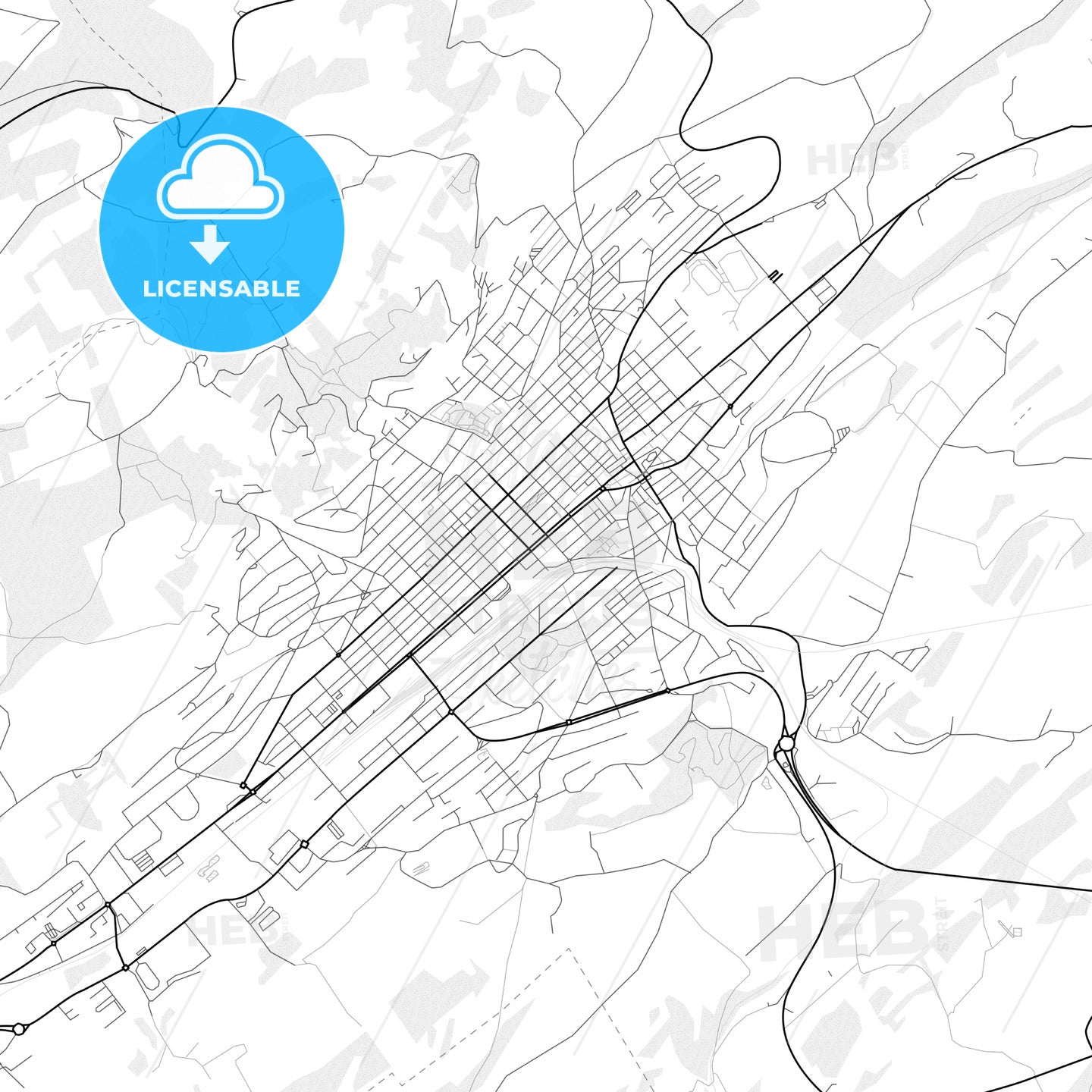 Vector PDF map of La Chaux-de-Fonds, Switzerland