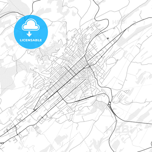 Vector PDF map of La Chaux-de-Fonds, Switzerland