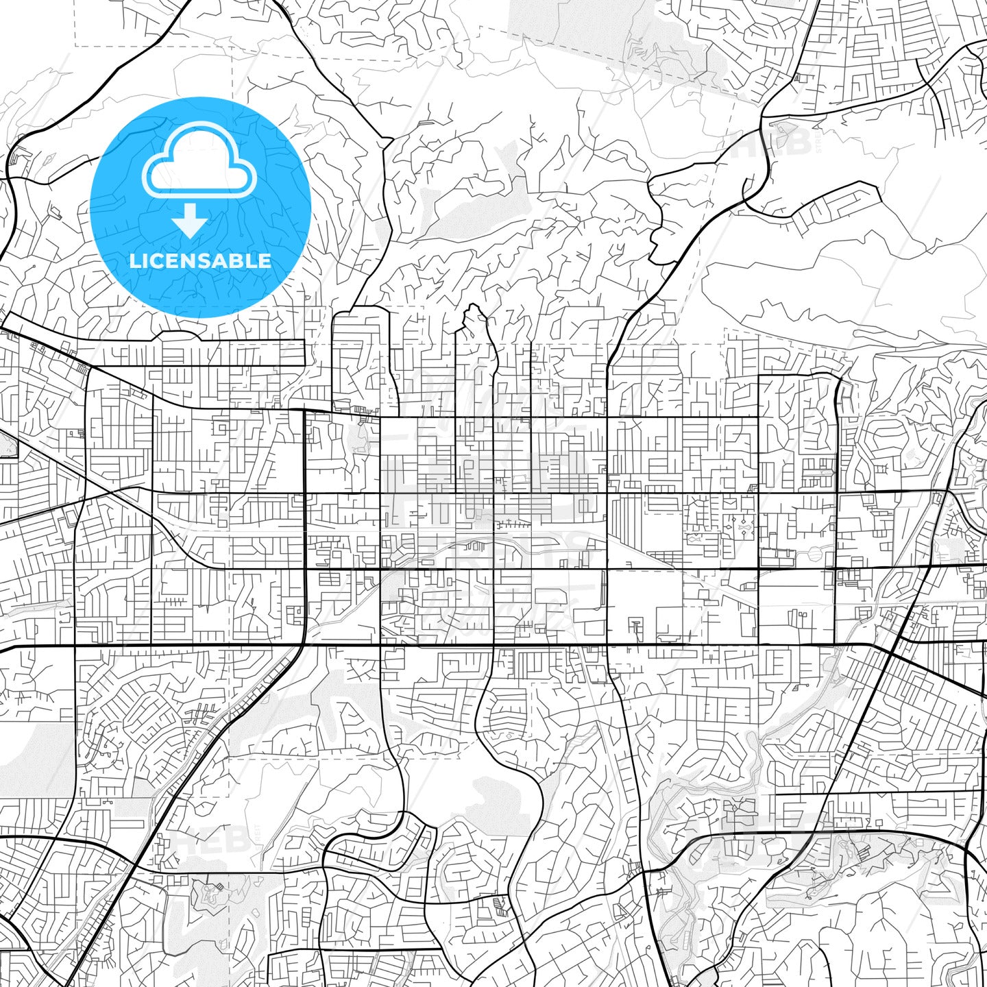 Vector PDF map of La Habra, California, United States