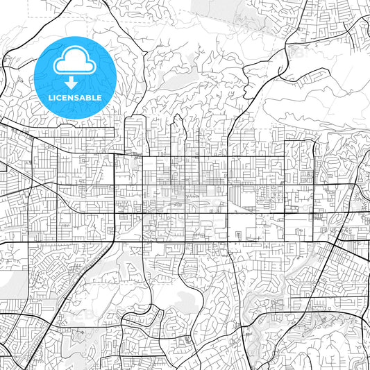 Vector PDF map of La Habra, California, United States