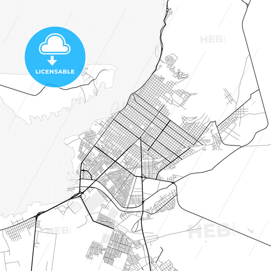 Vector PDF map of La Paz, Mexico