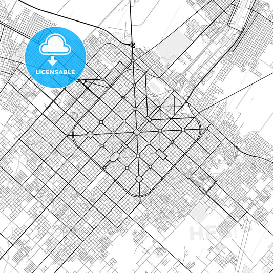 Vector PDF map of La Plata, Argentina