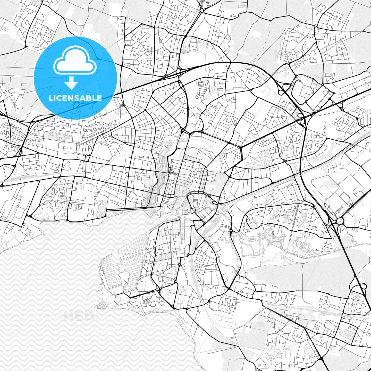 Vector PDF map of La Rochelle, France
