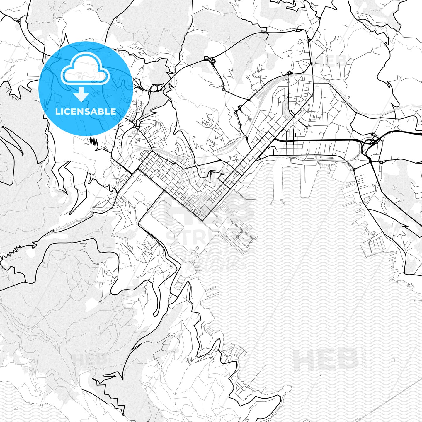 Vector PDF map of La Spezia, Italy