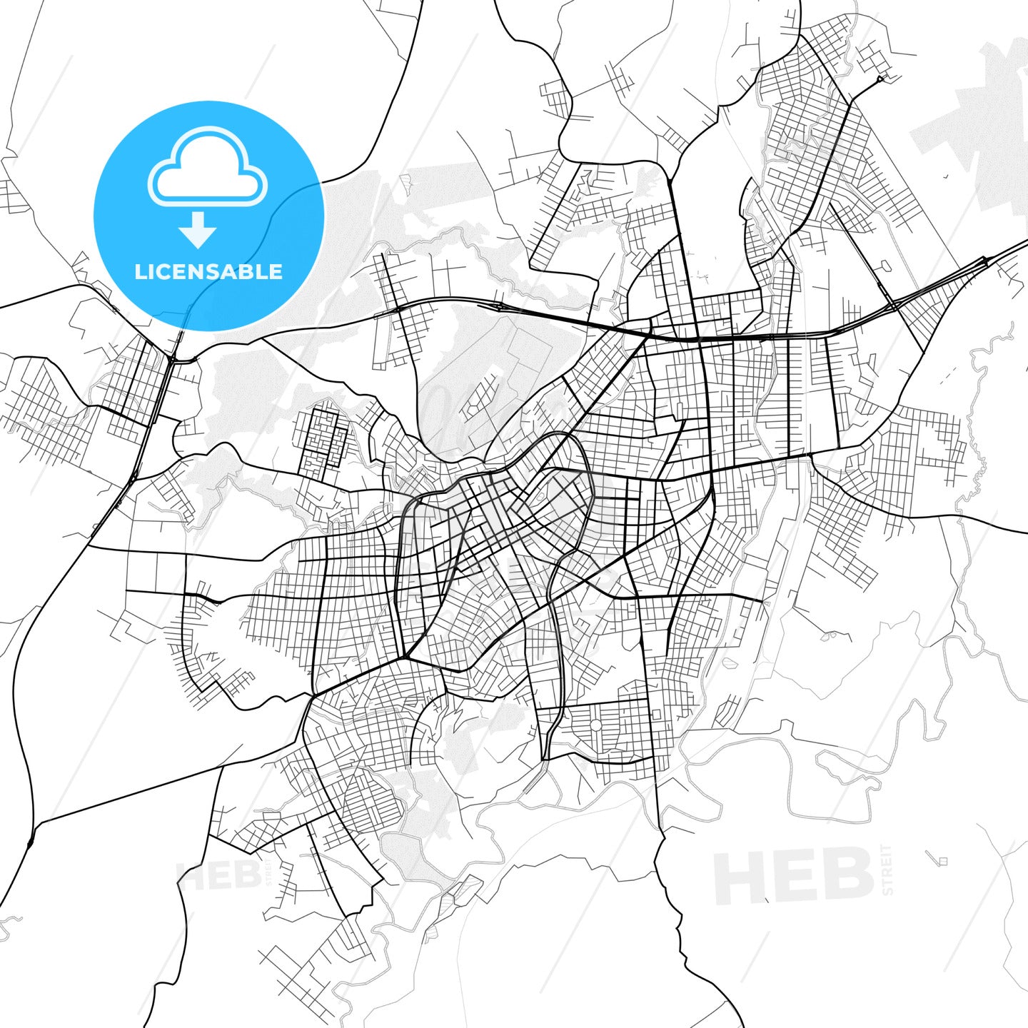 Vector PDF map of Lages, Brazil