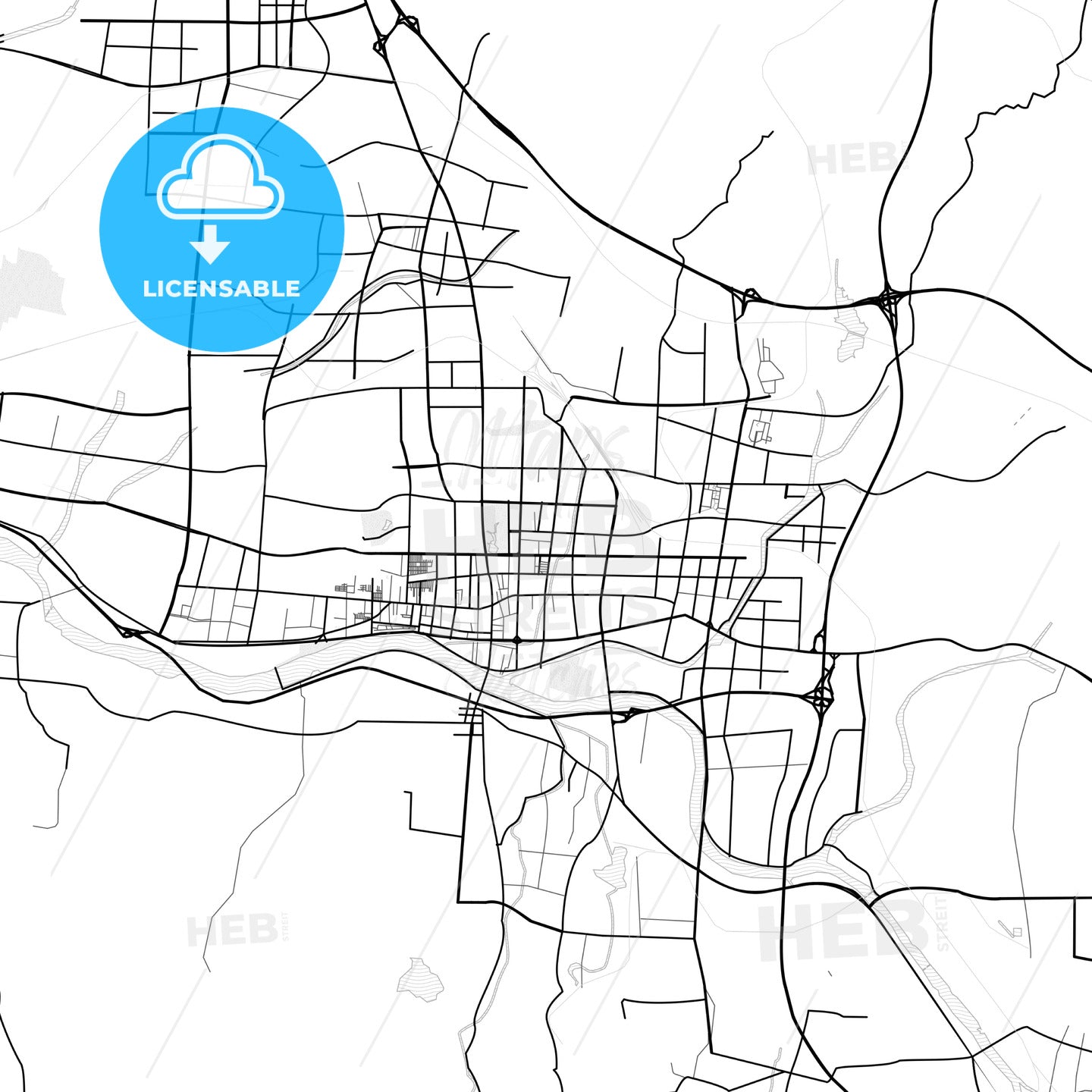 Vector PDF map of Laiwu, China