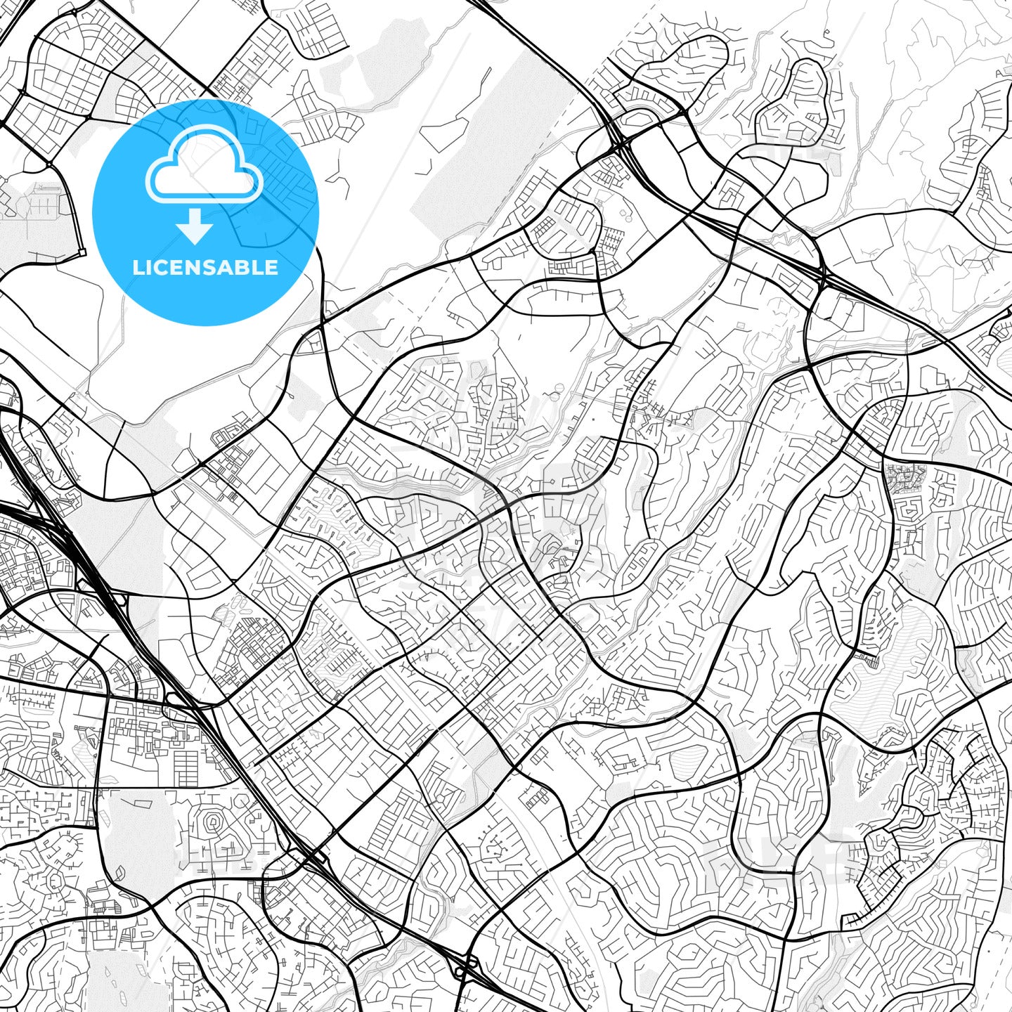 Vector PDF map of Lake Forest, California, United States