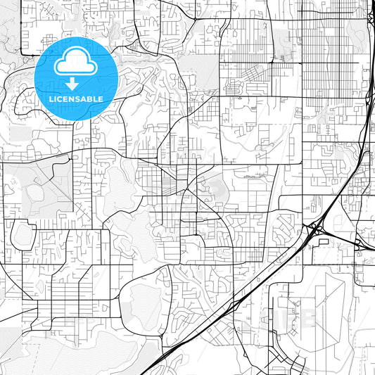 Vector PDF map of Lakewood, Washington, United States