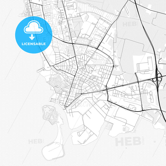 Vector PDF map of Landskrona, Sweden