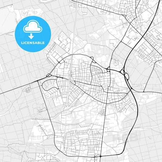 Vector PDF map of Langen, Germany