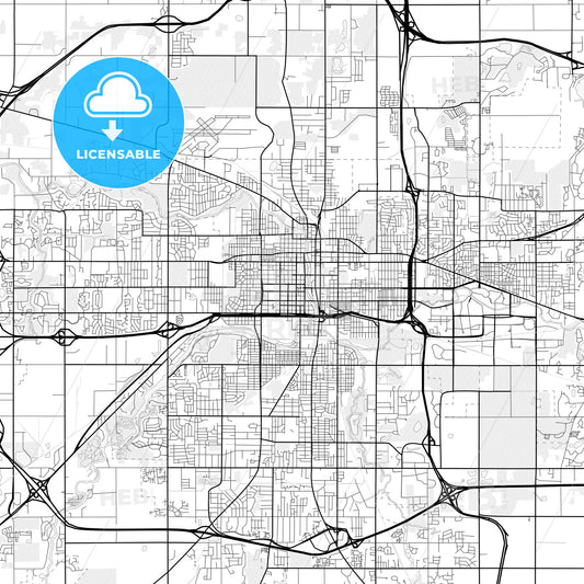 Vector PDF map of Lansing, Michigan, United States