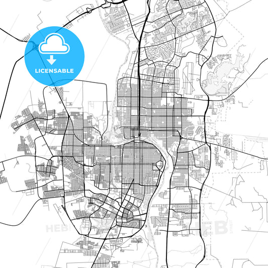 Vector PDF map of Laredo, Texas, United States