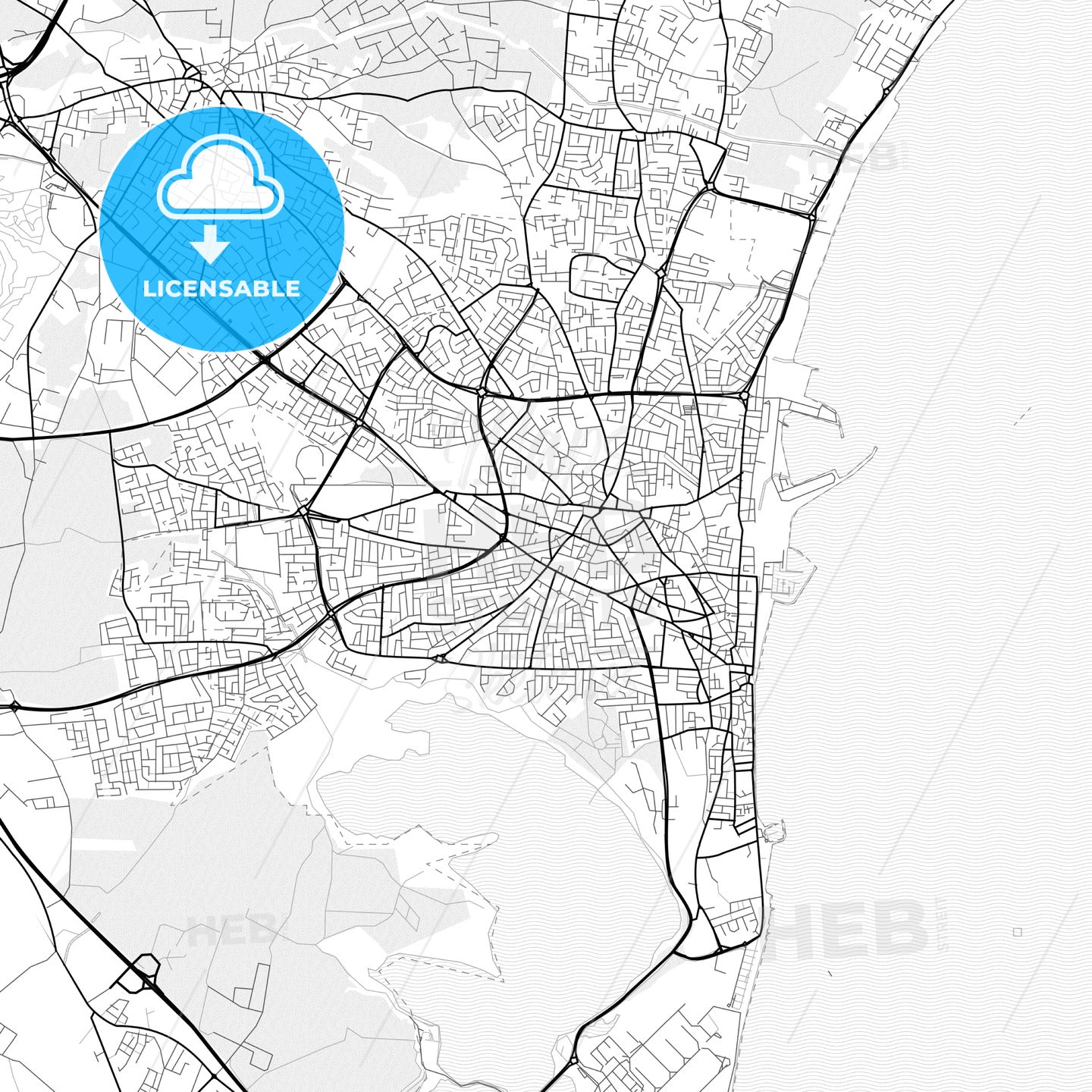 Vector PDF map of Larnaca  , Cyprus