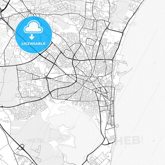 Vector PDF map of Larnaca  , Cyprus