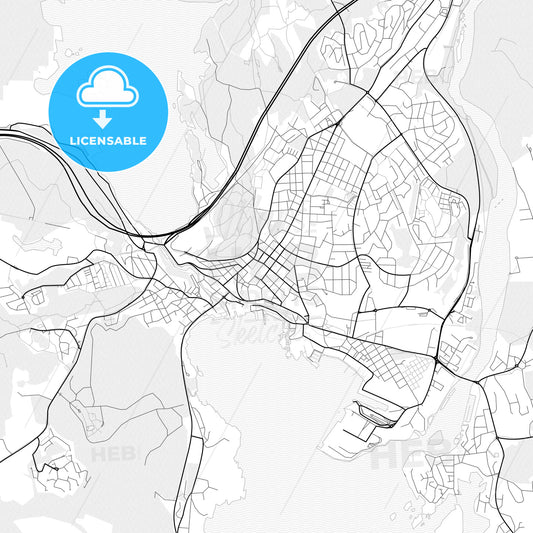 Vector PDF map of Larvik, Norway