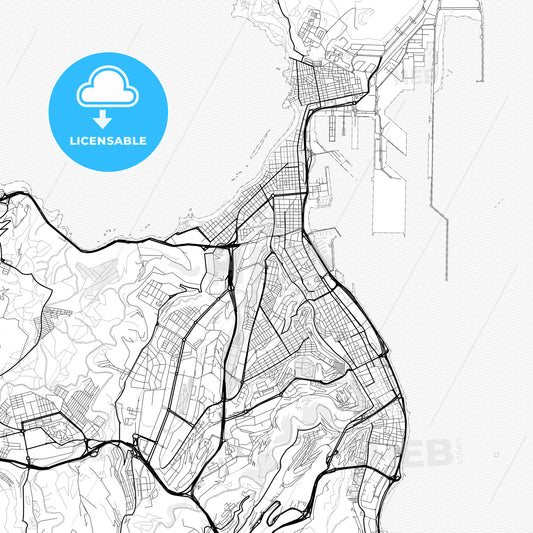Vector PDF map of Las Palmas de Gran Canaria, Spain