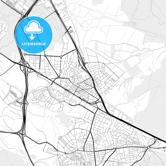 Vector PDF map of Las Rozas de Madrid, Spain