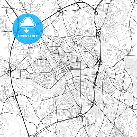 Vector PDF map of Lawrence, Massachusetts, United States