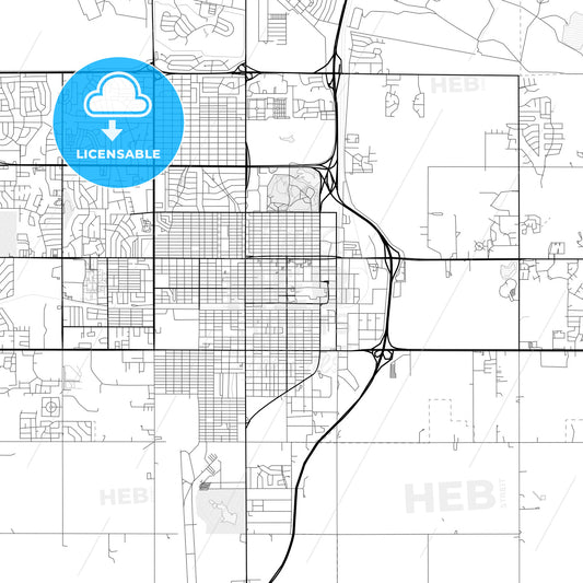 Vector PDF map of Lawton, Oklahoma, United States